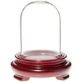 thumbnail image 1 of Plymor 2" x 3" Mini Glass Display Dome Cloche (Red Wood Veneer Footed Base), 1 of 1