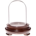 thumbnail image 1 of Plymor 2" x 3" Mini Glass Display Dome Cloche (Walnut Wood Veneer Footed Base), 1 of 1