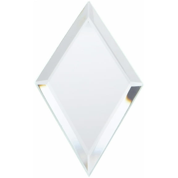 Plymor 2" x 4" Diamond-Shaped, 3mm Thick Beveled Glass Mirror, Pack of 3