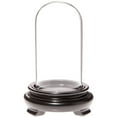 thumbnail image 1 of Plymor 2" x 4" Mini Glass Display Dome Cloche (Black Wood Veneer Footed Base), 1 of 1