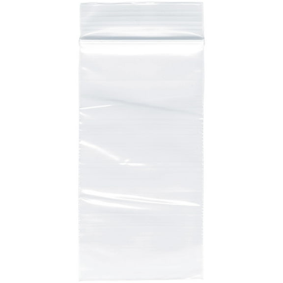 Plymor 2" x 4" (Pack of 500), 2 Mil Zipper Reclosable Plastic Bags