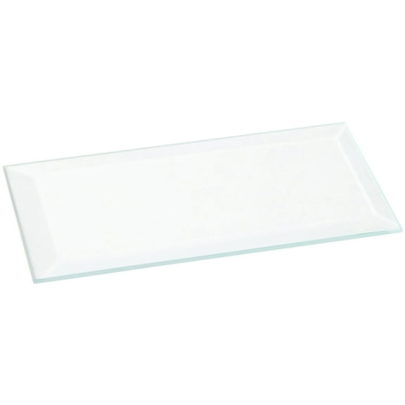 Plymor 2" x 4" Rectangle, 3mm Thick Beveled Clear Glass, Pack of 3