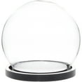 thumbnail image 1 of Plymor 3.5" x 4" Glass Display Dome Globe Cloche (Black Acrylic Base), Pack of 2, 1 of 2