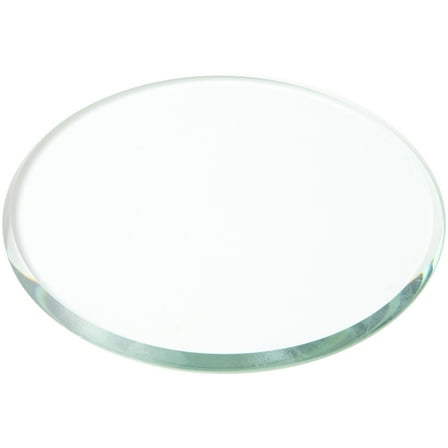 Plymor 3" Round, 3mm Thick Beveled Clear Glass Circle, Pack of 2