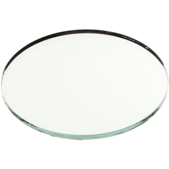 Plymor 3" Round, 3mm Thick Non-Beveled Glass Mirror Circle, Pack of 2