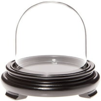Plymor 3" x 3" Glass Display Dome Cloche (Black Wood Veneer Footed Base)