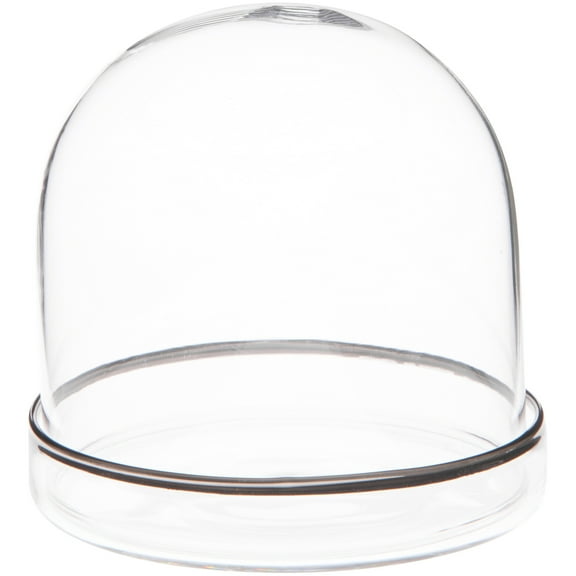 Plymor 3" x 3" Glass Display Dome Cloche (Silver Rim Glass Tray Base)