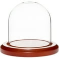 thumbnail image 1 of Plymor 3" x 3" Glass Display Dome Cloche (Walnut Base), 1 of 4