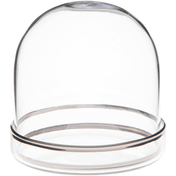 Plymor 3" x 3" Glass Display Dome Cloche with Silver Rim (Silver Rim Glass Tray Base)