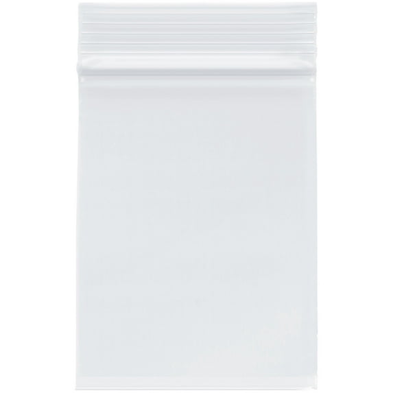 Plymor 3" x 4" (Case of 10,000), 2 Mil Zipper Reclosable Plastic Bags