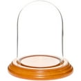 thumbnail image 1 of Plymor 3" x 4" Glass Display Dome Cloche (Oak Veneer Base), 1 of 1