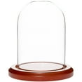 thumbnail image 1 of Plymor 3" x 4" Glass Display Dome Cloche (Walnut MDF Base), 1 of 2