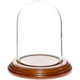 thumbnail image 1 of Plymor 3" x 4" Glass Display Dome Cloche (Walnut Veneer Base), 1 of 1
