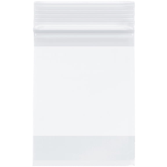 Plymor 3" x 4" (Pack of 200), 4 Mil with White-Block Heavy Duty Zipper Reclosable Plastic Bags