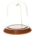 thumbnail image 1 of Plymor 3" x 4" Watch Glass Display Dome Cloche (Oak Veneer Base & Gold Wire), 1 of 1