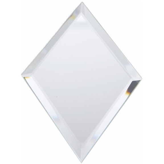 Plymor 3" x 5" Diamond-Shaped, 3mm Thick Beveled Glass Mirror, Pack of 3