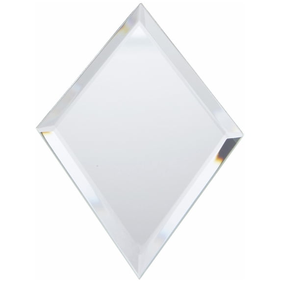 Plymor 3" x 5" Diamond-Shaped, 3mm Thick Beveled Glass Mirror, Pack of 6