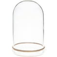 thumbnail image 1 of Plymor 3" x 5" Glass Display Dome Cloche (Gold Rim Glass Tray Base), Pack of 6, 1 of 3