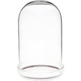 thumbnail image 1 of Plymor 3" x 5" Glass Display Dome Cloche with Silver Rim (Clear Glass Tray Base), Pack of 2, 1 of 3