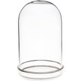 thumbnail image 1 of Plymor 3" x 5" Glass Display Dome Cloche with Silver Rim (Silver Rim Glass Tray Base), Pack of 6, 1 of 3