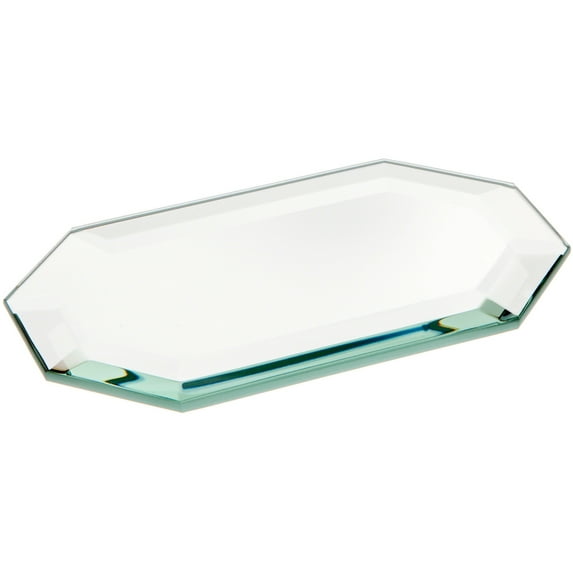 Plymor 3" x 5" Long Octagon, 5mm Thick Beveled Glass Mirror, Pack of 3