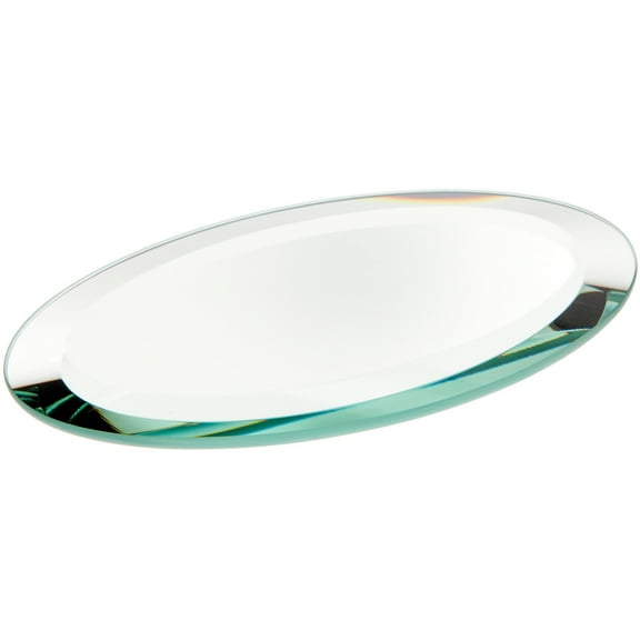 Plymor 3" x 5" Oval, 5mm Thick Beveled Glass Mirror, Pack of 24