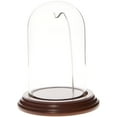 thumbnail image 1 of Plymor 3" x 5" Watch Glass Display Dome Cloche (Walnut Veneer Base & Silver Wire), 1 of 1