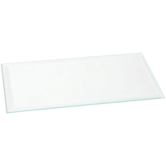 Plymor 3" x 6" Rectangle, 3mm Thick Beveled Clear Glass, Pack of 24