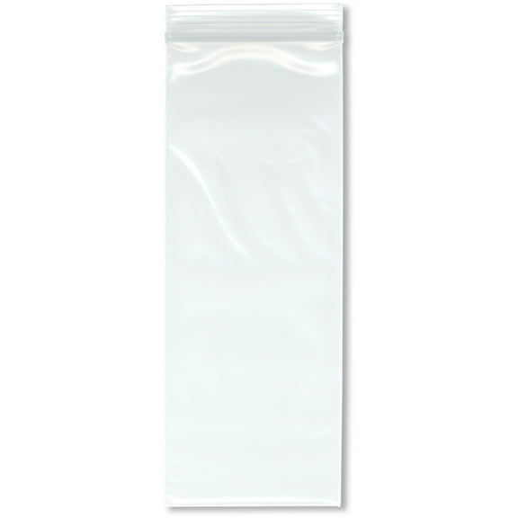 Plymor 3" x 8" (Pack of 100), 4 Mil Heavy Duty Zipper Reclosable Plastic Bags