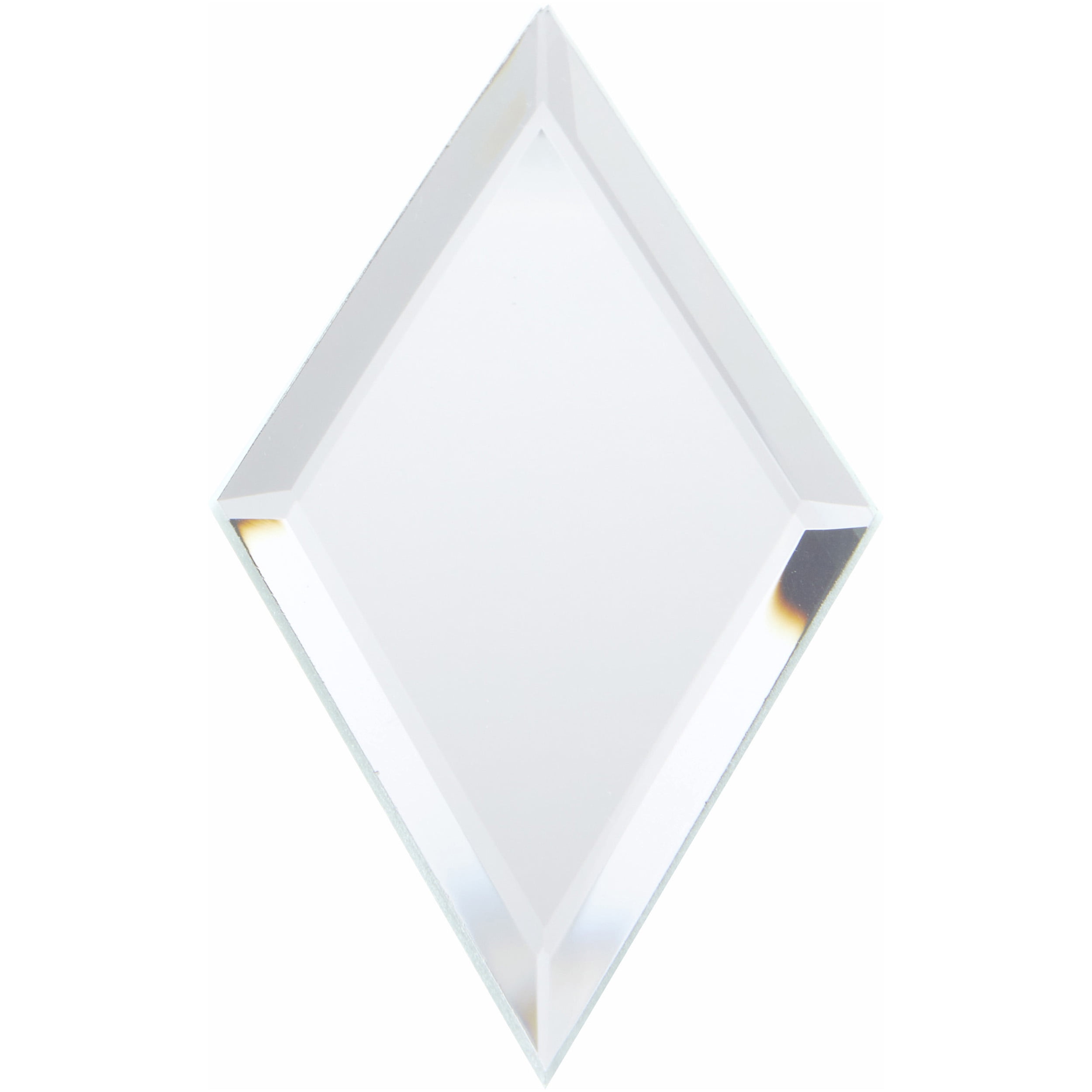 Plymor 2" x 4" Diamond-Shaped, 3mm Thick Beveled Glass Mirror, Pack of 24