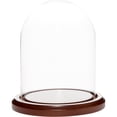 thumbnail image 1 of Plymor 4.5 inch x 6 inch Glass Display Dome Cloche (Dark Wood Base), 1 of 3