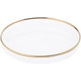 thumbnail image 1 of Plymor 4.5" x 4.5" Round Glass Display Tray (Gold Rim), Pack of 6, 1 of 3