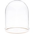 thumbnail image 1 of Plymor 4.5" x 6" Glass Display Dome Cloche with Gold Rim (Clear Glass Tray Base), Pack of 6, 1 of 1