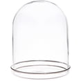 thumbnail image 1 of Plymor 4.5" x 6" Glass Display Dome Cloche with Silver Rim (Silver Rim Glass Tray Base), Pack of 2, 1 of 1