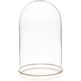thumbnail image 1 of Plymor 4.5" x 8" Glass Display Dome Cloche with Gold Rim (Gold Rim Glass Tray Base), Pack of 6, 1 of 2