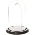 thumbnail image 1 of Plymor 4.5" x 8" Watch / Ornament Glass Display Dome Cloche (Black Wood Veneer Base & Silver Wire), 1 of 1