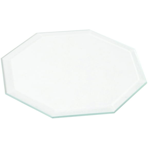 Plymor 4" Octagon, 3mm Thick Beveled Clear Glass, Pack of 2