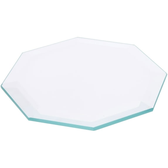 Plymor 4" Octagon, 5mm Thick Beveled Clear Glass, Pack of 24