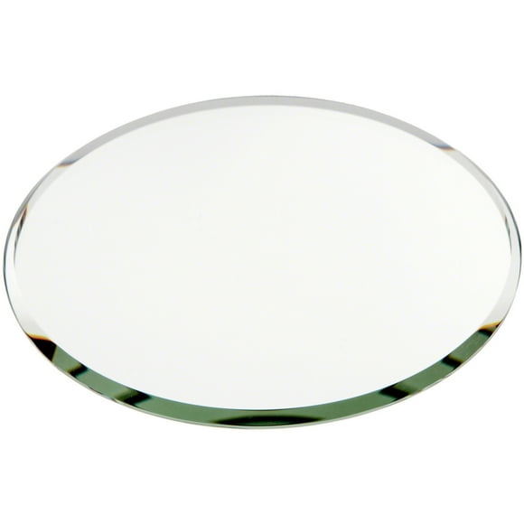 Plymor 4" Round, 3mm Thick Beveled Glass Mirror Circle, Pack of 2