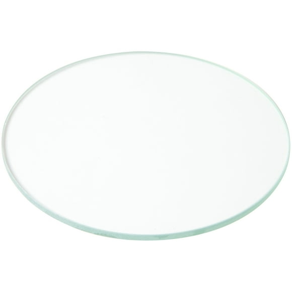 Plymor 4" Round, 3mm Thick Non-Beveled Clear Glass Circle, Pack of 2