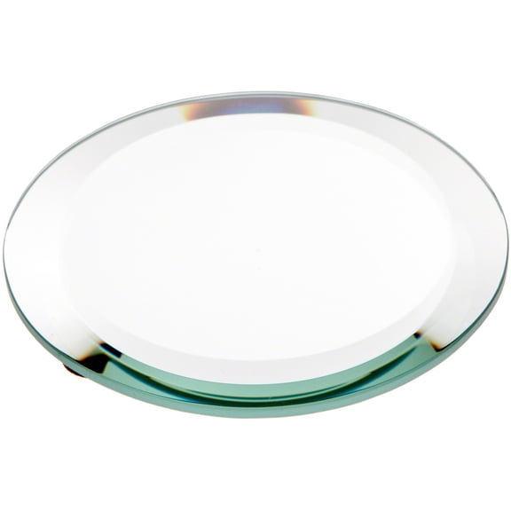 Plymor 4" Round, 5mm Thick Beveled Glass Mirror Circle, Pack of 6