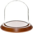 thumbnail image 1 of Plymor 4" x 4" Glass Display Dome Cloche (Walnut Veneer Base), 1 of 2