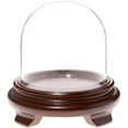 thumbnail image 1 of Plymor 4" x 4" Glass Display Dome Cloche (Walnut Wood Veneer Footed Base), 1 of 1