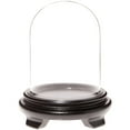 thumbnail image 1 of Plymor 4" x 5.25" Glass Display Dome Cloche (Black Wood Veneer Footed Base), 1 of 4