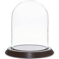 thumbnail image 1 of Plymor 4" x 5.25" Glass Display Dome Cloche (Dark Mahogany Veneer Base), 1 of 4