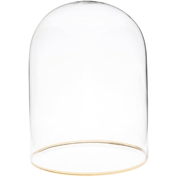 Plymor 4" x 5.5" Glass Display Dome Cloche with Gold Rim (no Base), Pack of 6