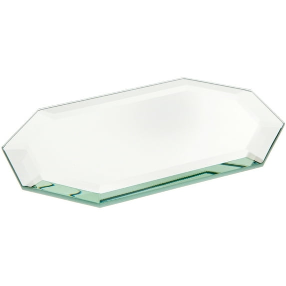 Plymor 4" x 6" Long Octagon, 5mm Thick Beveled Glass Mirror, Pack of 12
