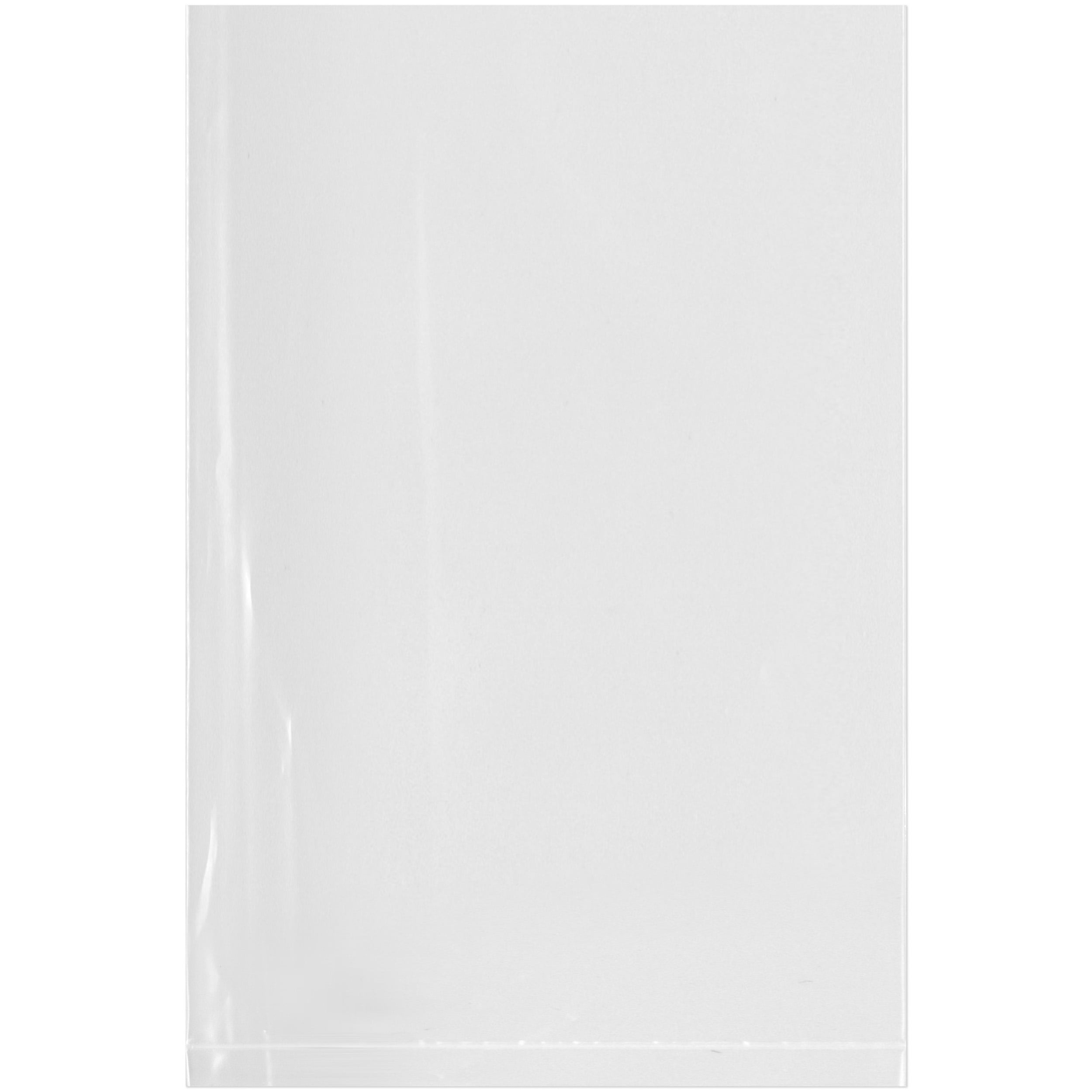 Plymor Clear Plastic Poly Bags 4x18 Inches - 2 Mil Thick, Pack Of 100 Flat Open Bags