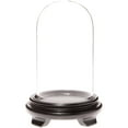 thumbnail image 1 of Plymor 4" x 7" Glass Display Dome Cloche (Black Wood Veneer Footed Base), 1 of 4