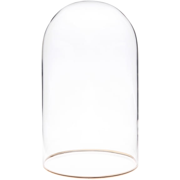 Plymor 4" x 7" Glass Display Dome Cloche with Gold Rim (no Base)